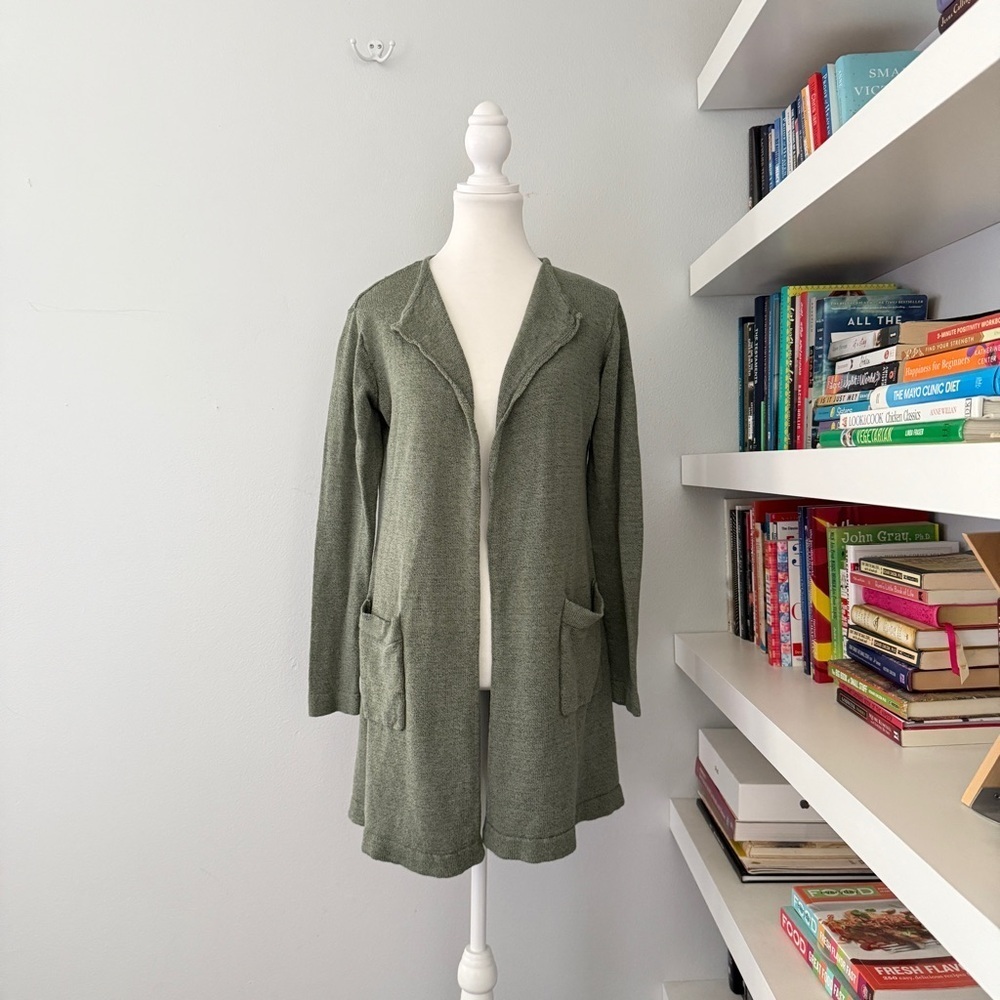 MASAI Linen Blend Women's Green Cardigan Small